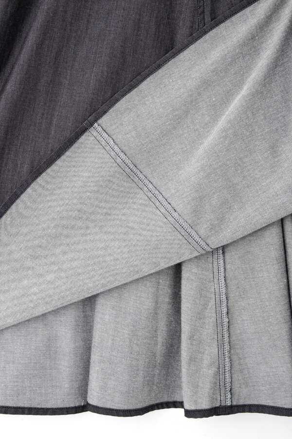【先行予約 6月中旬-下旬入荷予定】SERGE de bleu ｘ ADORE コットン麻シャンブレースカート