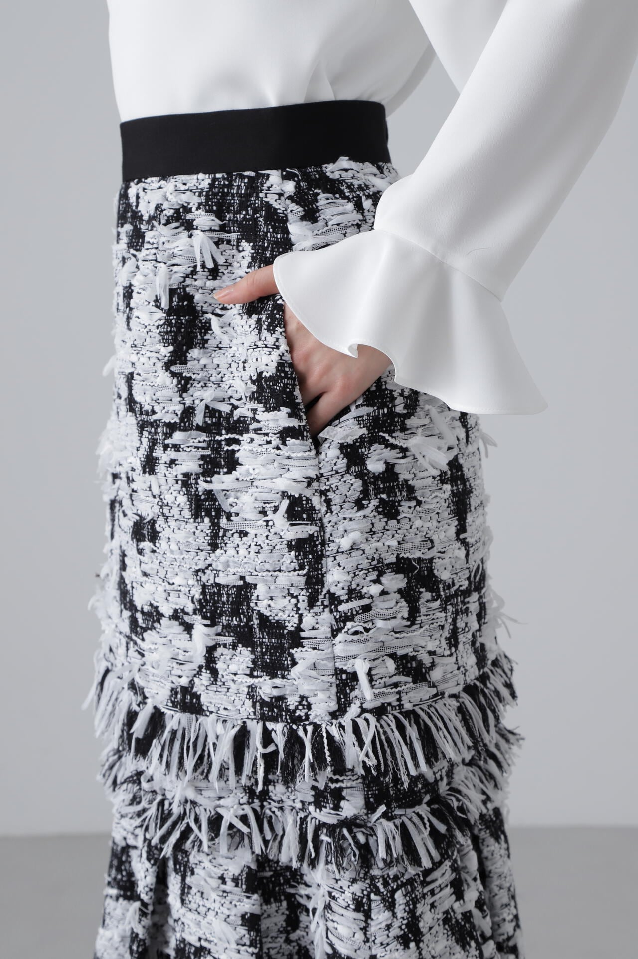 <BLACK LABEL> MALHIAモノトーンツィードスカート