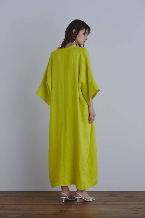 【新品】リネンギャザーカフタンワンピース ロングワンピース 公式・限定