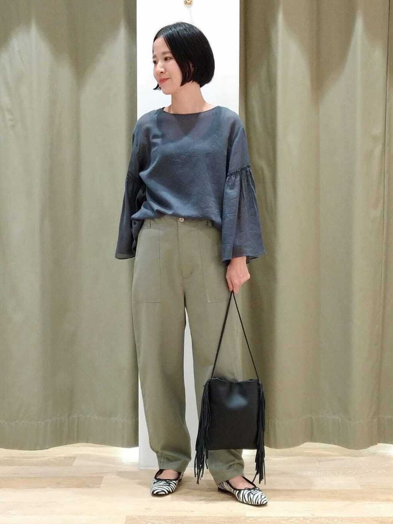 綿ウールアムンゼンベルスリーブブラウス