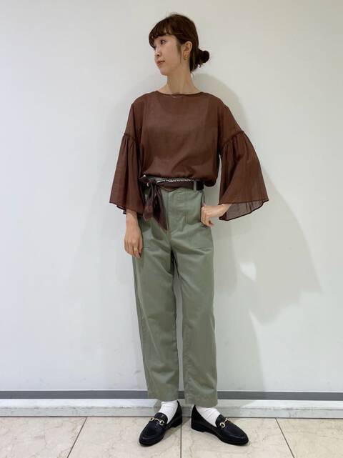 綿ウールアムンゼンベルスリーブブラウス