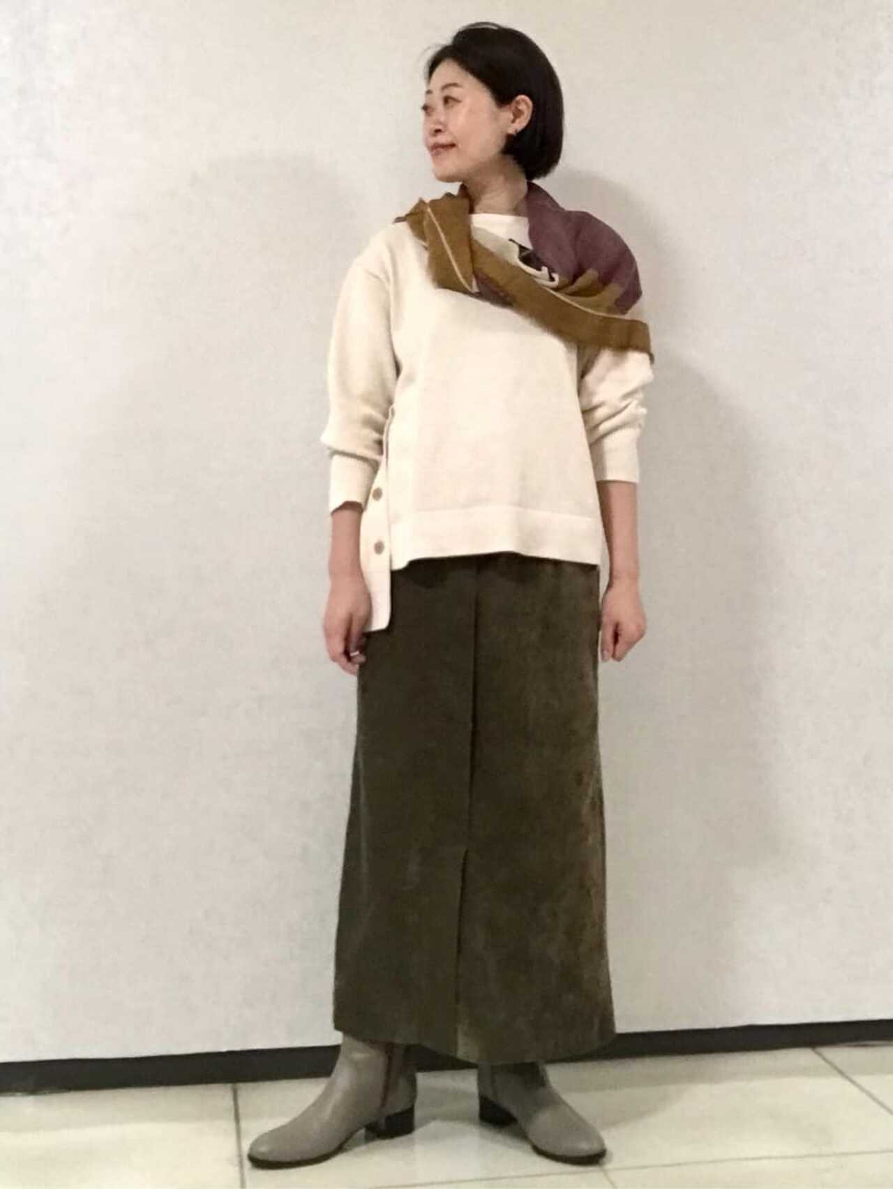 落ち感別珍ストレッチスカート