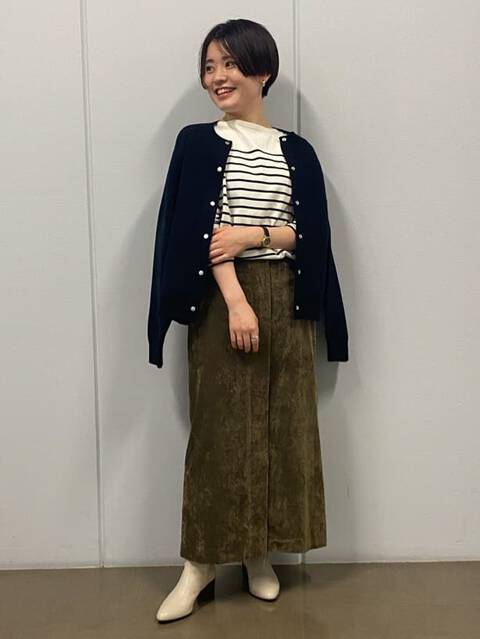 落ち感別珍ストレッチスカート