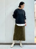 落ち感別珍ストレッチスカート