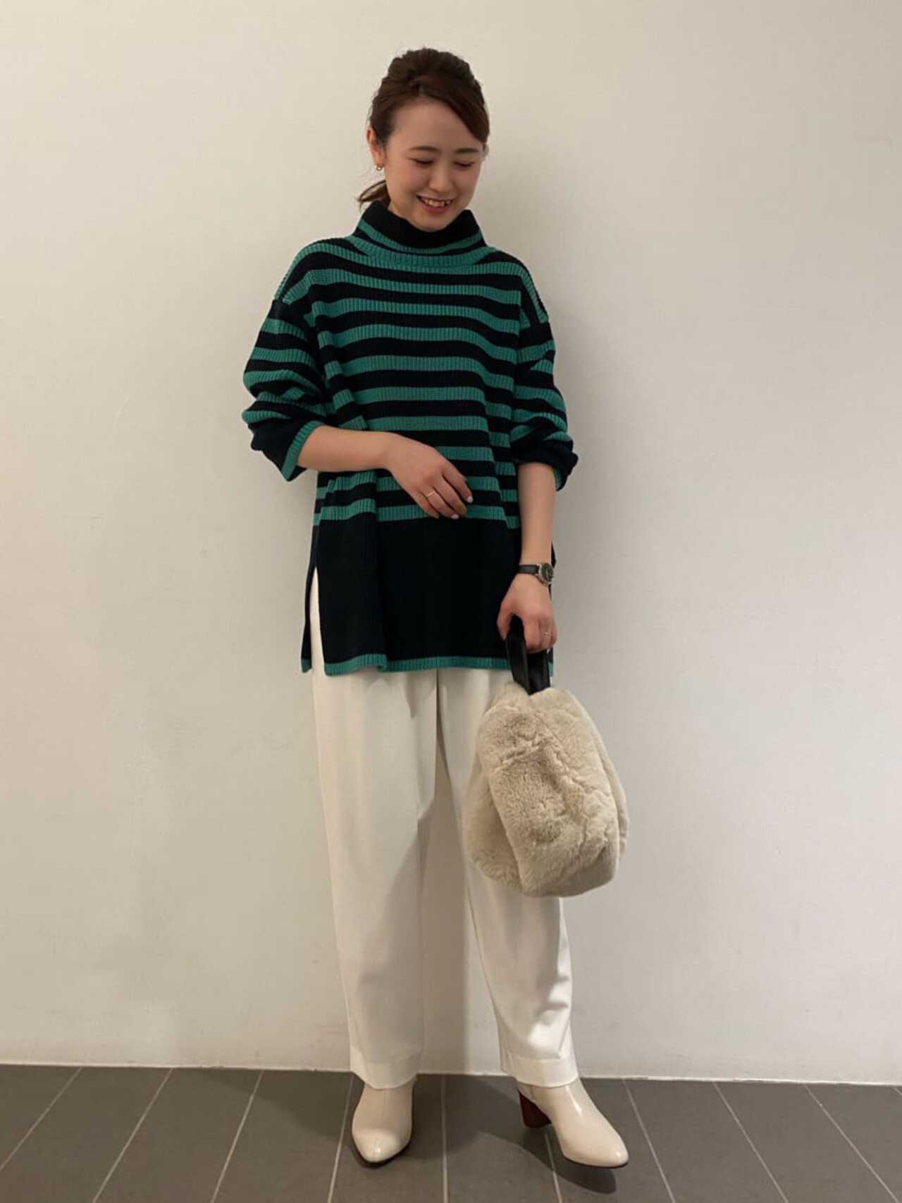 セミワイドテーパードツイルパンツ