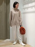 セミワイドテーパードツイルパンツ