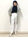セミワイドテーパードツイルパンツ