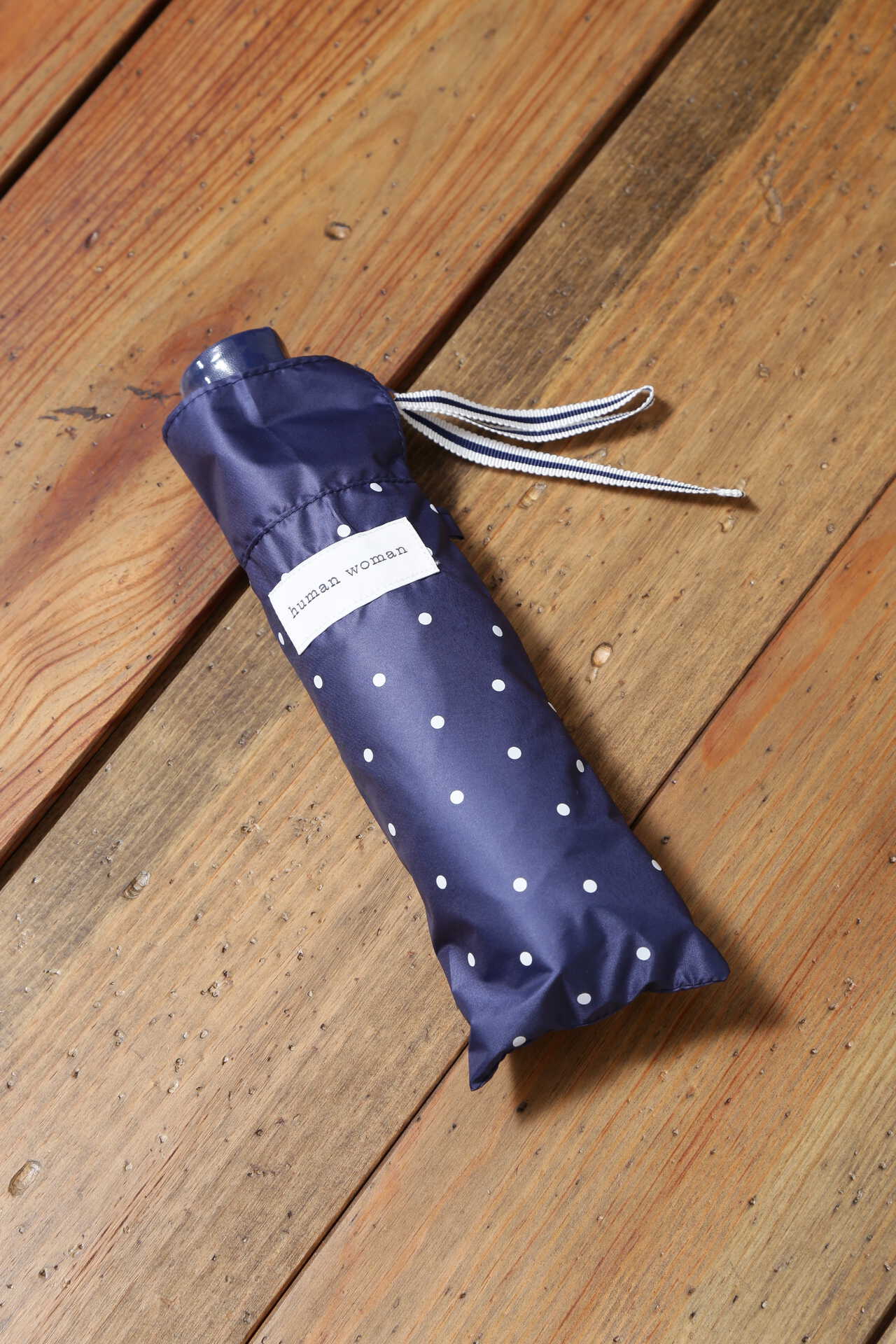 ブルー×ブラウン 畳みやすい折りたたみ傘 晴雨兼用 - 小物