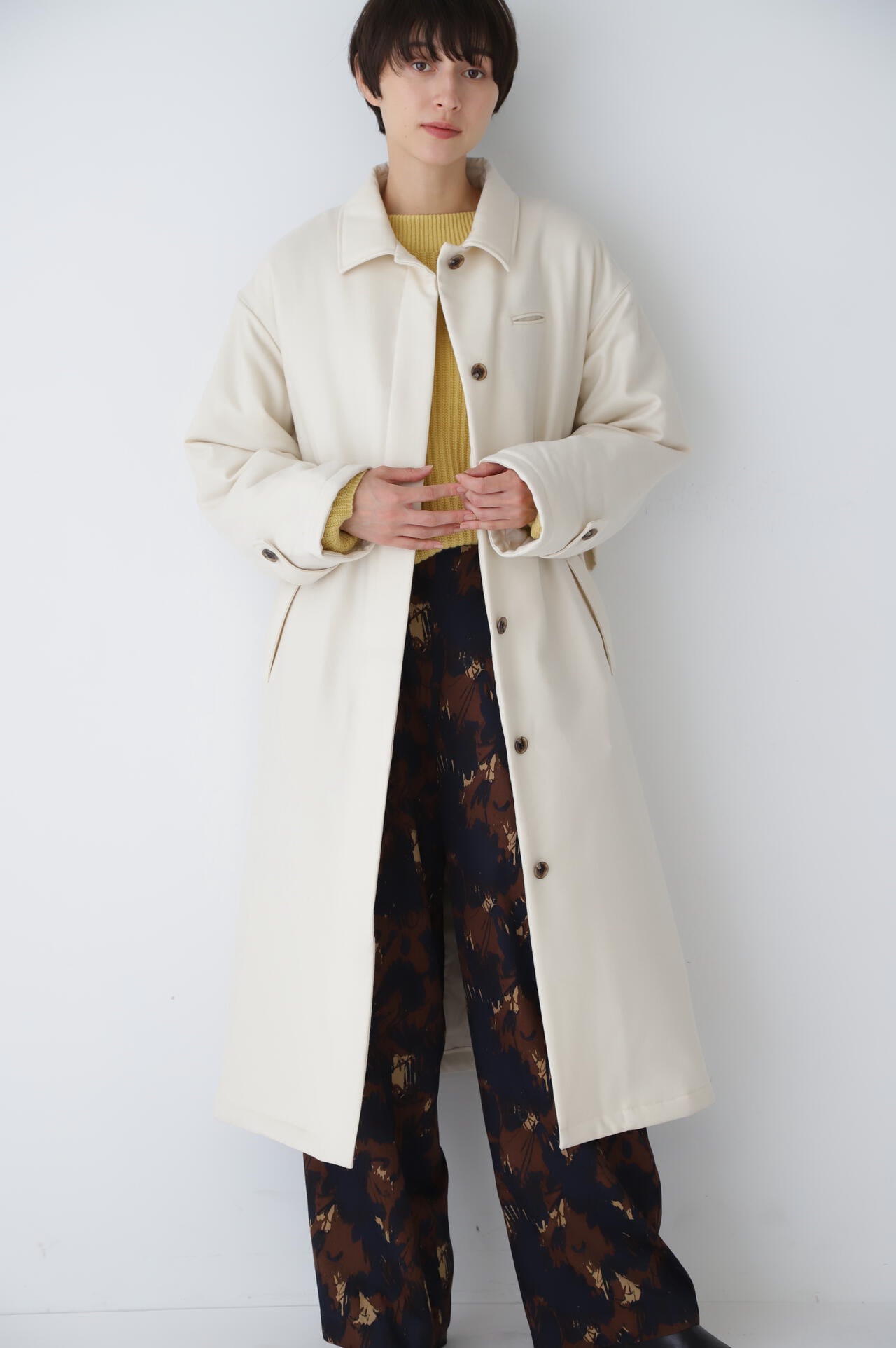 LEE菊池亜希子×雑誌「LEE」×human woman中綿入りのステンカラーコート