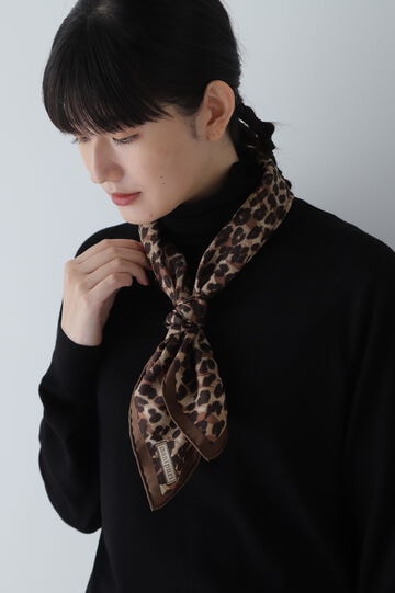 【manipuri】レオパード柄シルクスカーフ