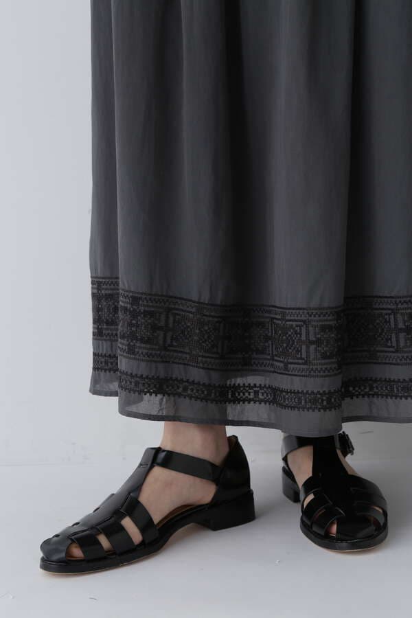 【先行予約 7月上旬-下旬 入荷予定】インド刺繍コットンボイルスカート