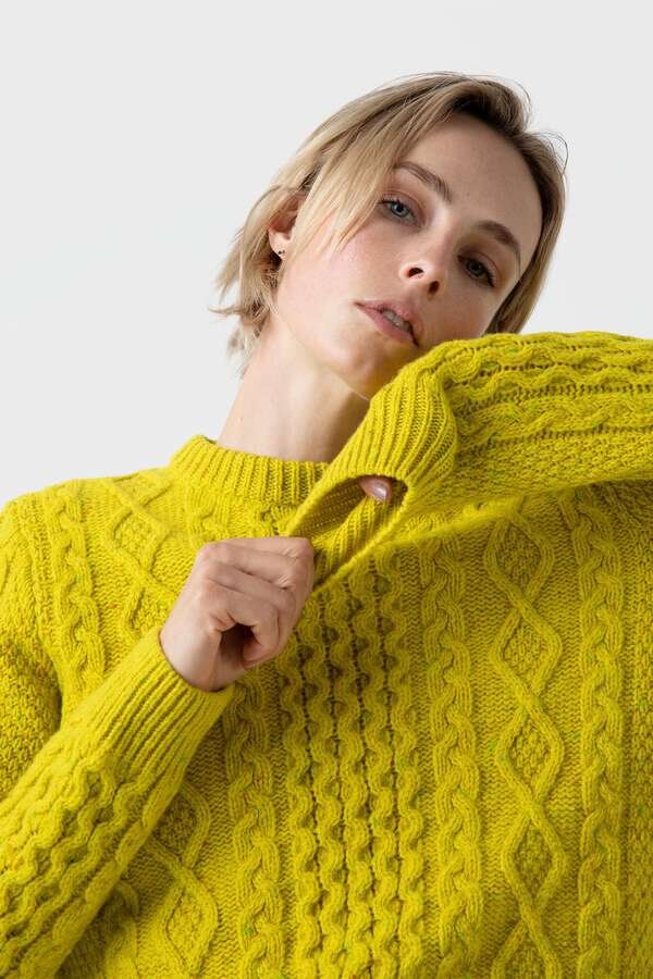 【Sunspel and Edie Campbell】WOMEN’S WOOL CABLE JUMPER 