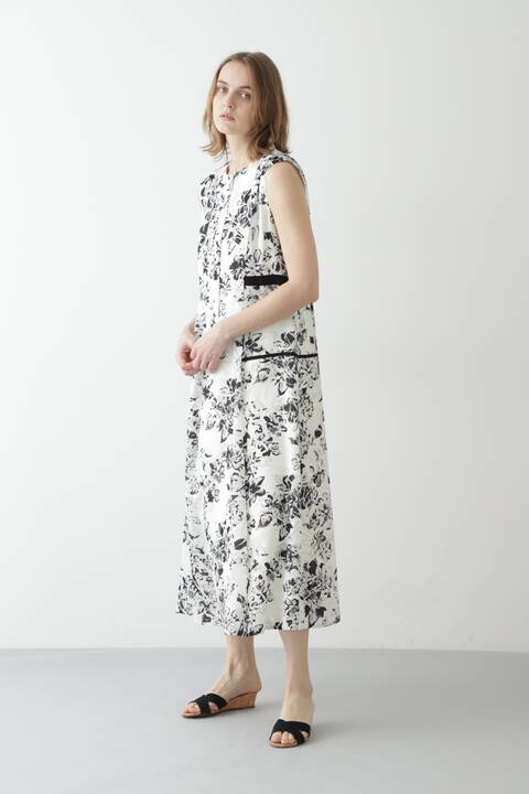 モノトーンオパールプリントワンピース Tokyostyle