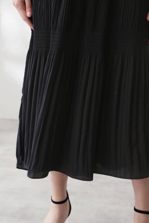 Ribコンビプリーツワンピース Tokyostyle