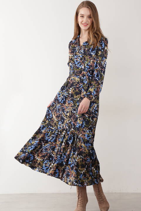 アートフラワープリントワンピース Tokyostyle アートフラワープリントワンピース Tokyostyle