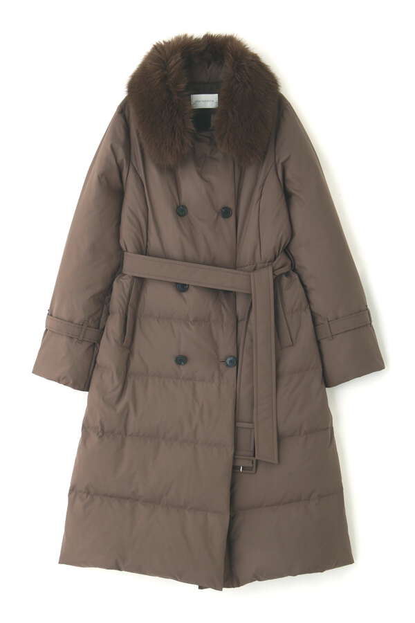 偉大な PINKY&DIANNE FOX FUR BELTED DOWN COAT/ピンキーアンド 