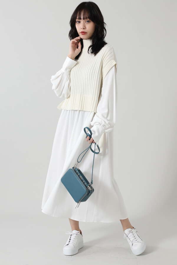 Rose Bud ニットベスト付きワンピース ブラック グレー ホワイト 公式通販 レディースファッションのrose Bud Online Store