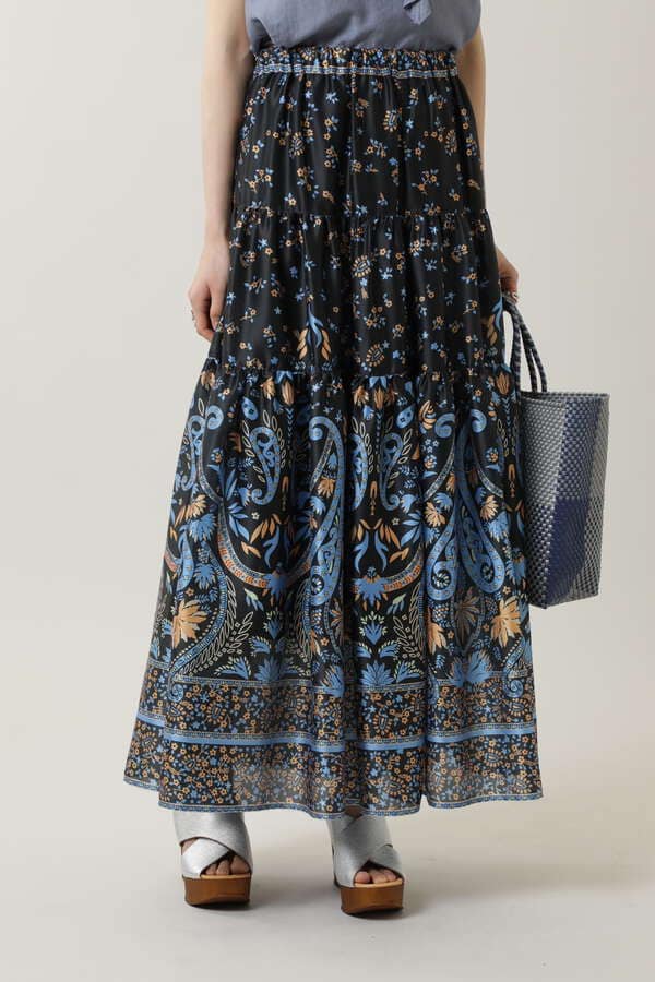 【PRINT MANIA】ペイズリープリントロングスカート (ブルー) | 【公式通販】レディースファッションのROSE BUD ONLINE
