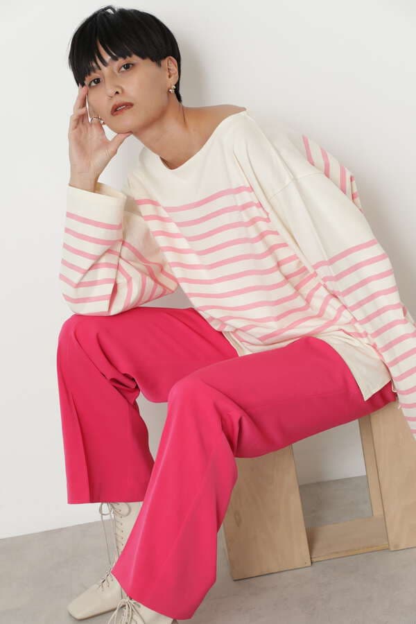 Rose Bud ナバルボーダーロングtシャツ ピンク ブルー グリーン 公式通販 レディースファッションのrose Bud Online Store