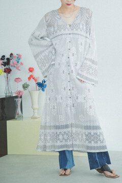 レースプリーツワンピース
