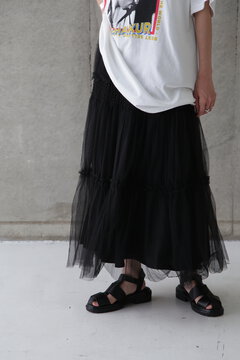 チュールプリーツスカート