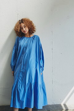インド綿ボリュームワンピース