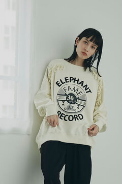 リメイクライク エレファントレコード フリンジスウェット