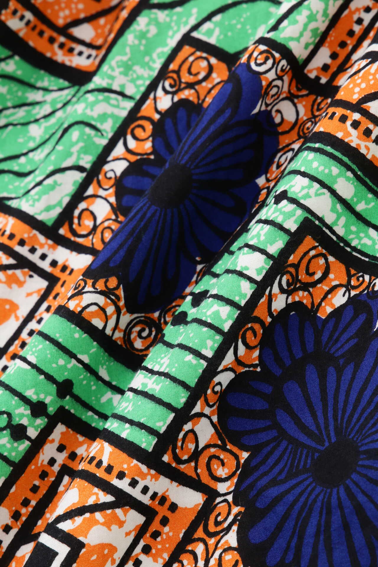 ROSE BUD】アフリカンプリントスカート (ブルー・グリーン) | 【公式