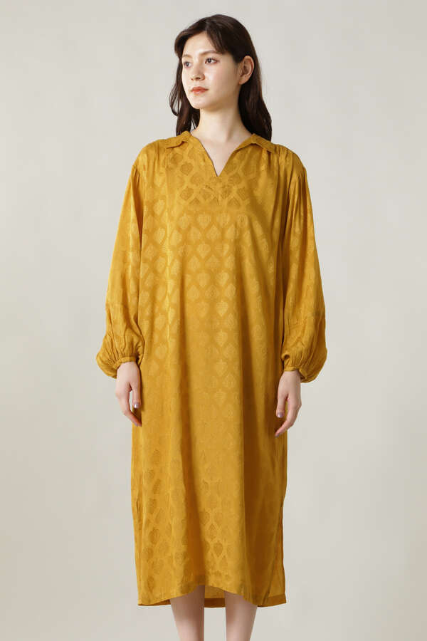 Sara Mallika リーフ柄ワンピース ベージュ イエロー 公式通販 レディースファッションのrose Bud Online Store