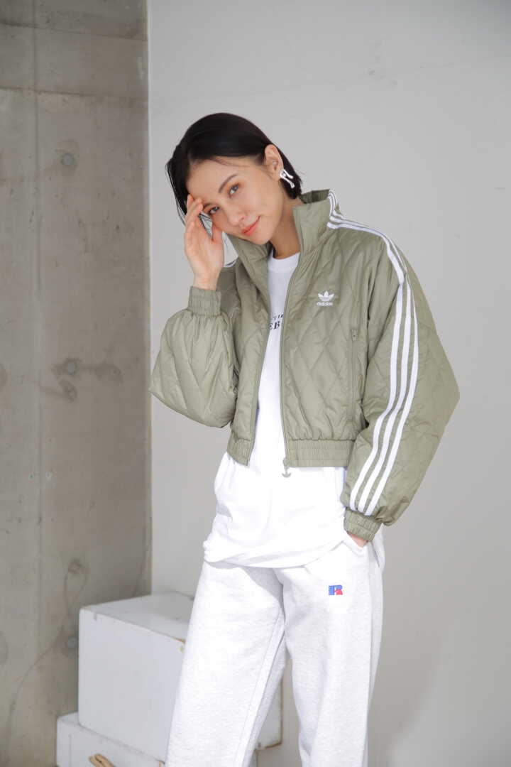 adidas ショート丈 ナイロン トラックジャケット - トップス