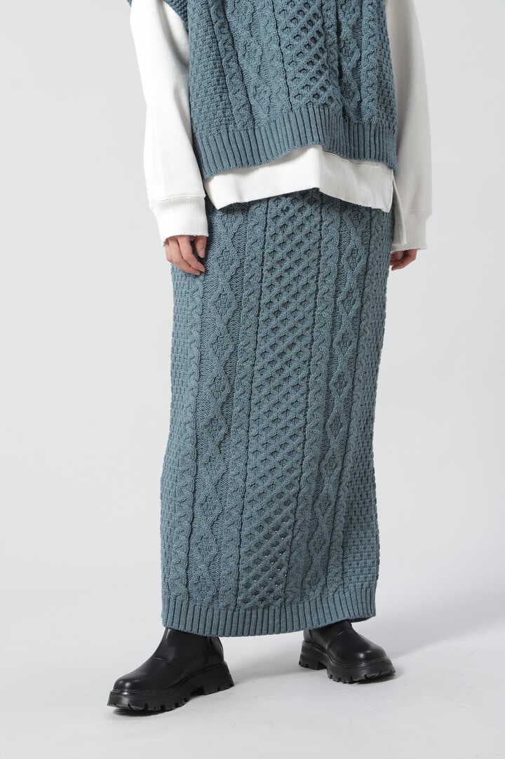 【Oldderby Knitwear】アラン編みロングタイトニットスカート