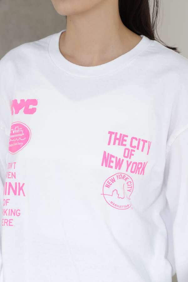 NYC ロゴプリントロングTシャツ