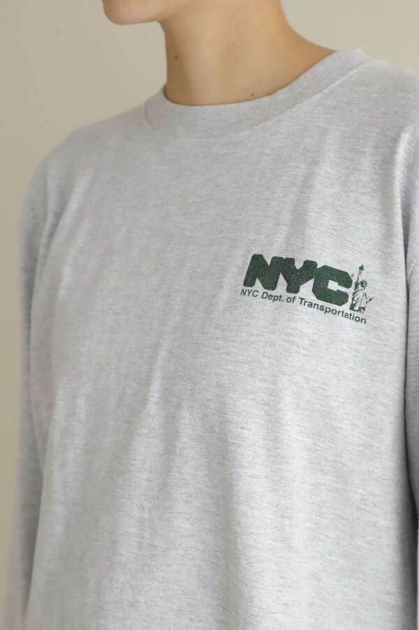 NYC ロゴプリントロングスリーブTシャツ