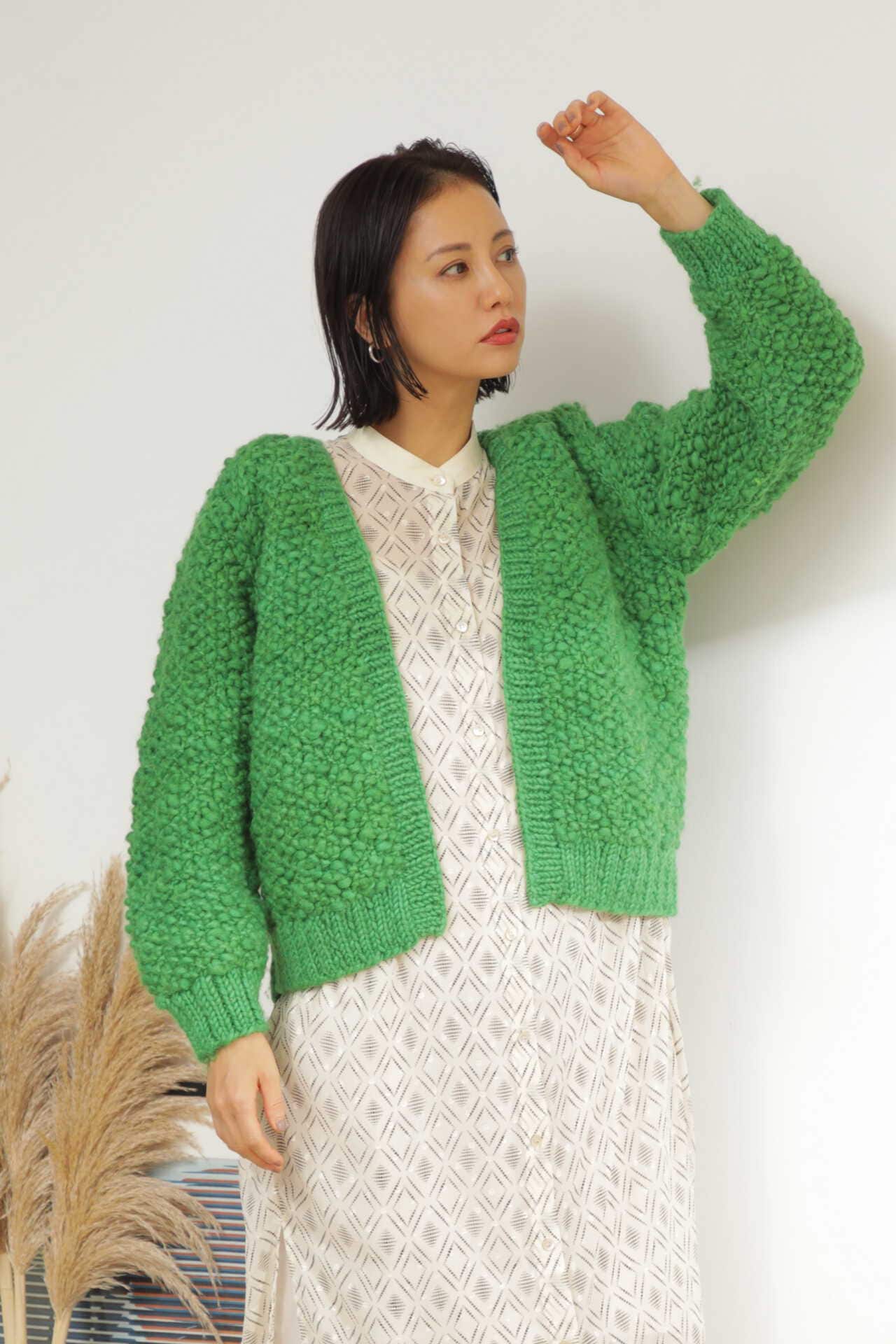 Khwopa Handmade Wool Knit Cardiganネパール製 - カーディガン