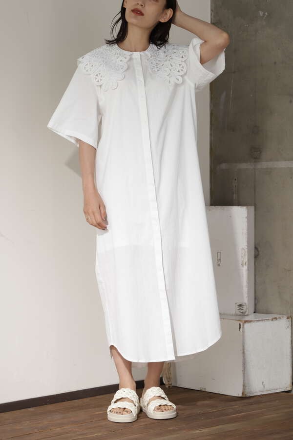 GHOSPELL】ビッグカラーチュニックドレス (ホワイト) 【公式通販】レディースファッションのROSE BUD ONLINE STORE