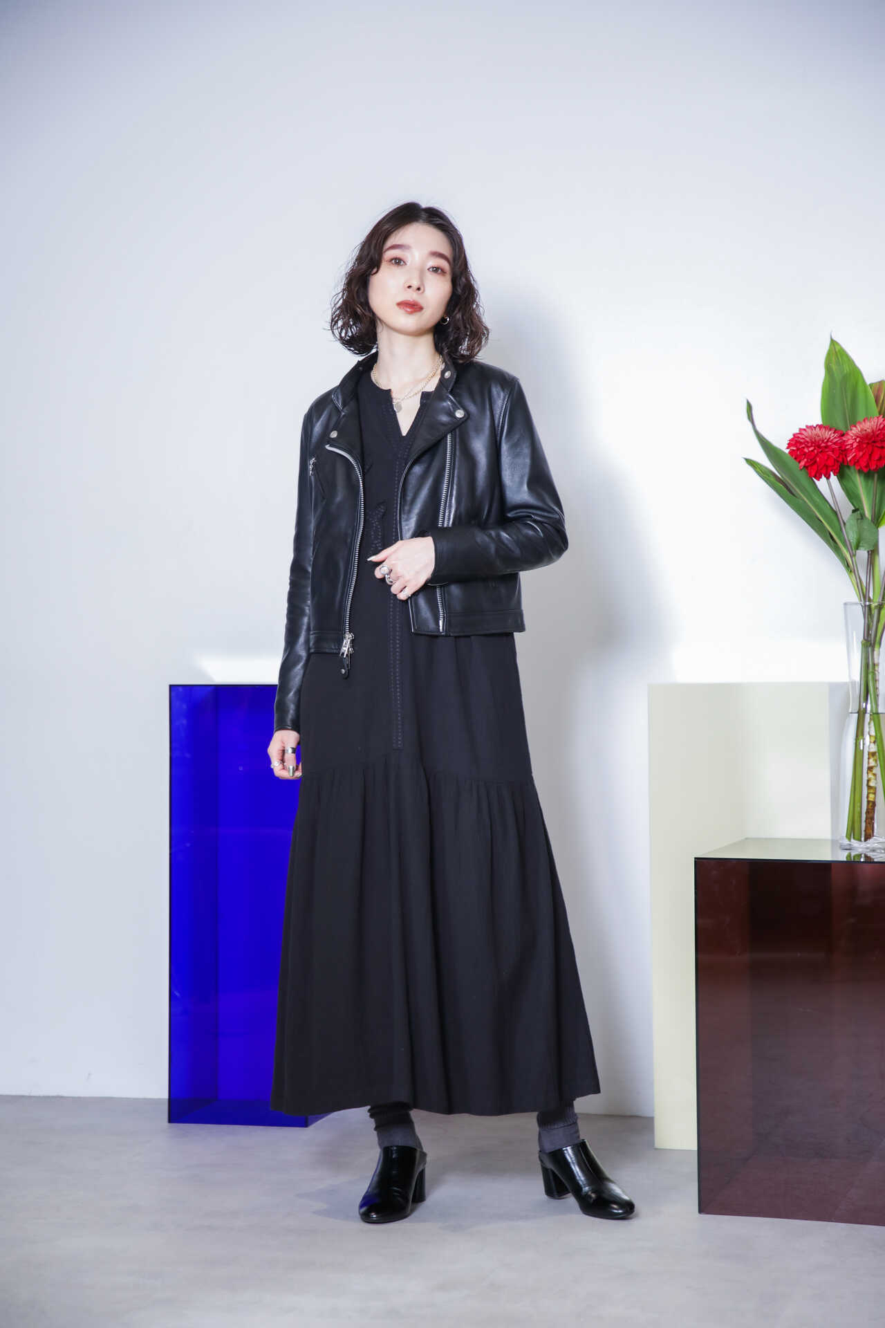 ライダース ラムレザー ローズバッド ROSEBUD レザージャケット ブラック ROSE BUD ライダースジャケット