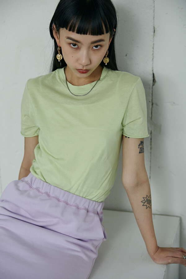 <ライトグリーンROSE BUD限定カラー>カシミア混Tシャツ