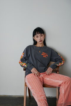 <ROSE BUD別注>フラワースリーブロンT