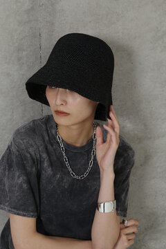 ラフィアバケットハット