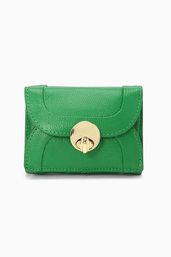 三つ折財布 ミニウォレット トレンド レザー グリーン コンパクト 緑 通販