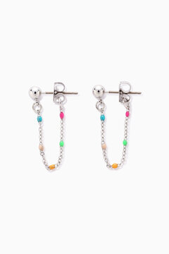 ビーズチェーンピアス