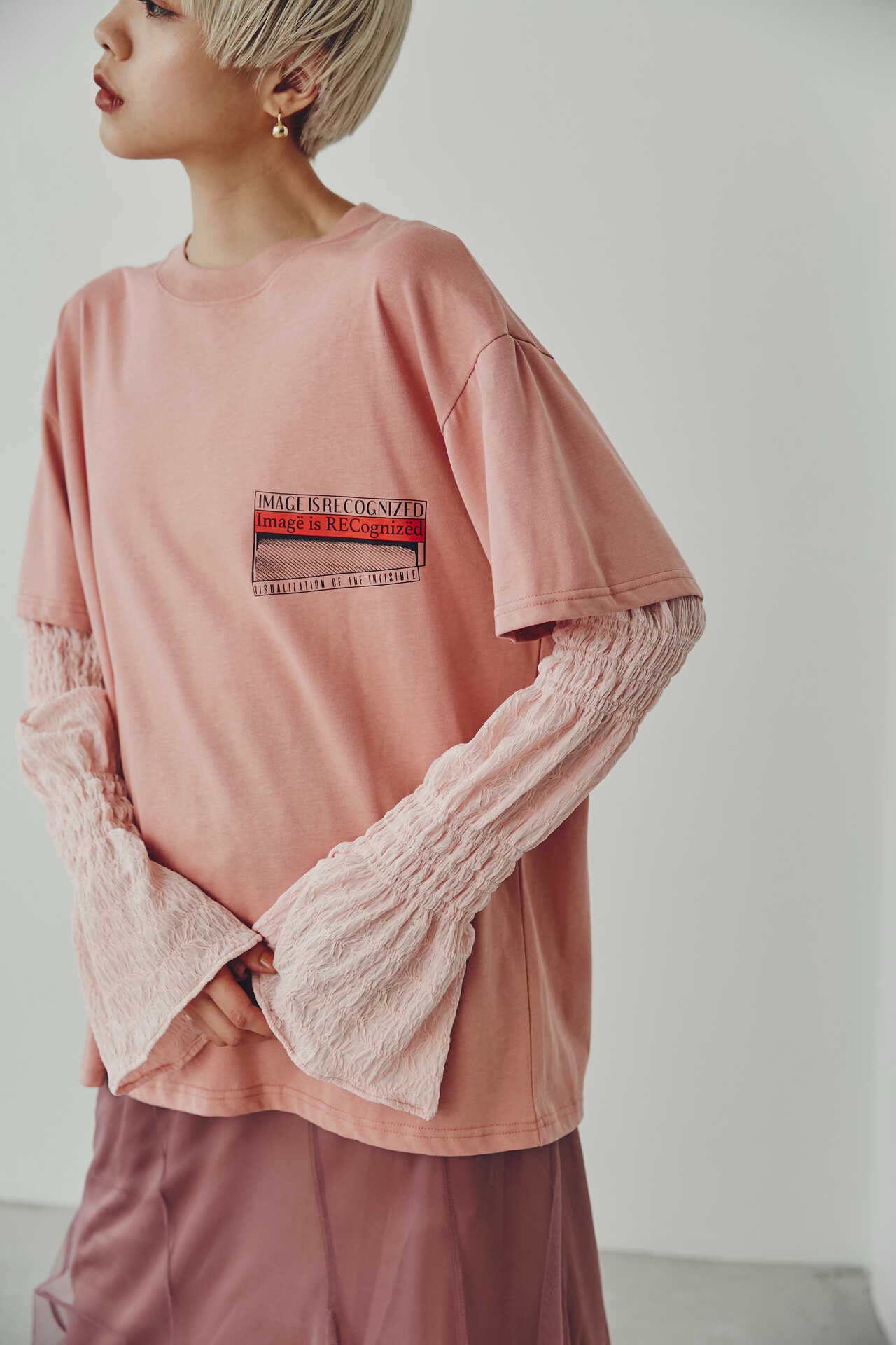 ローズバッド　オキラク　okiraku シアースリーブロンTシャツ　カットソー