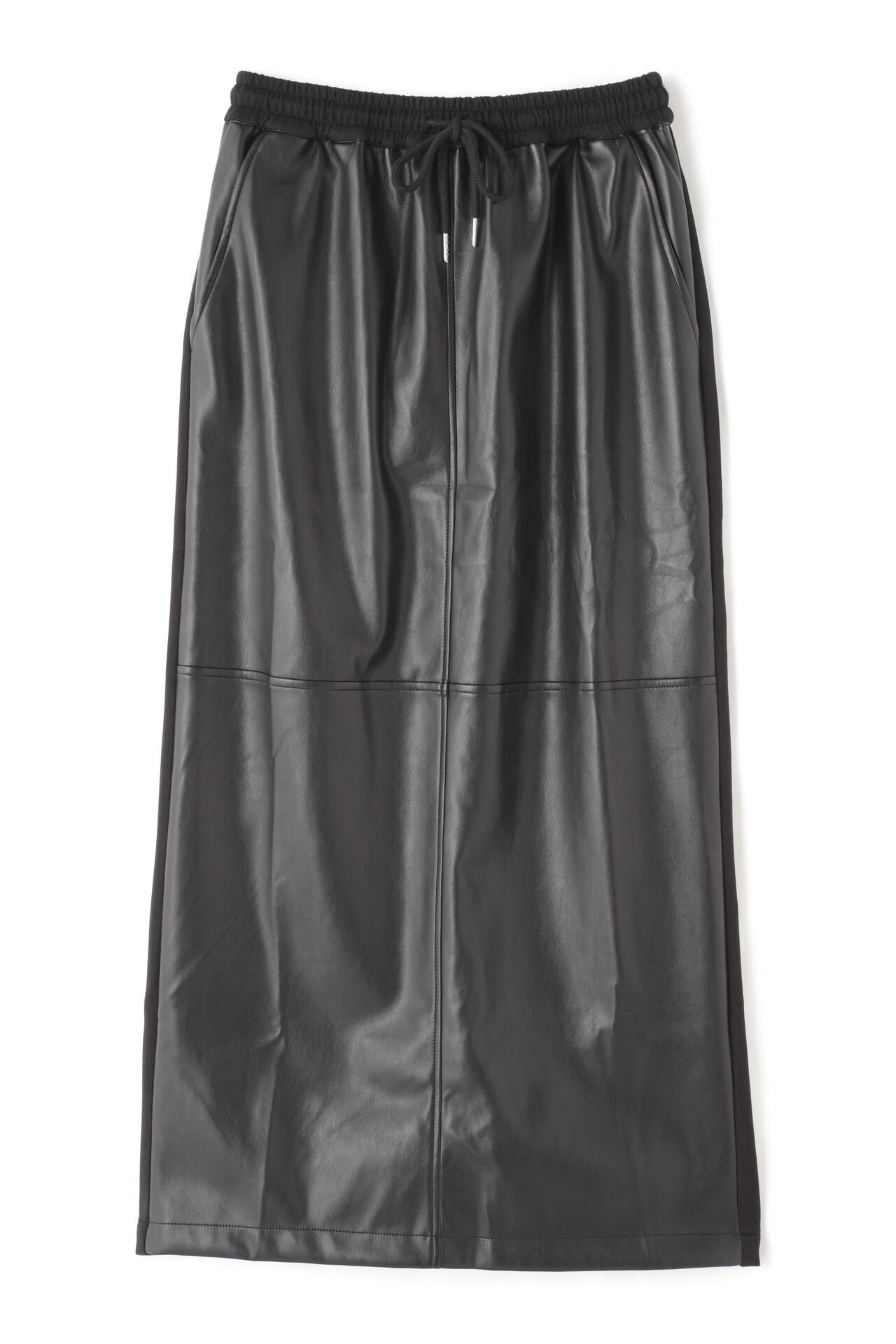 CHIGNON】フェイクレザー切替スカート (ブラック・ホワイト) | 【公式