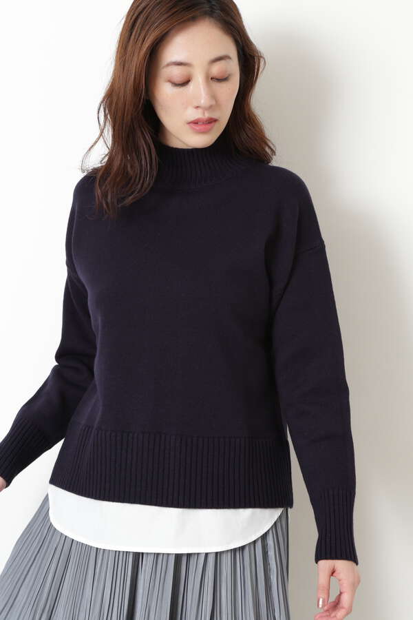 ハイネックシャツレイヤードニット トップス サンエービーディーオンラインストア Sanei Online Store