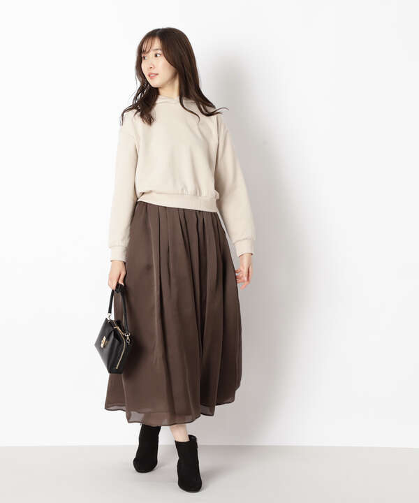 神山まりあさんコラボ ボリュームフレアスカート ボトムス サンエービーディーオンラインストア Sanei Online Store