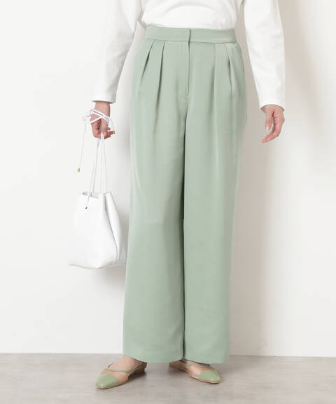 サテンワイドパンツ Natural Beauty Basic サンエービーディーオンラインストア Sanei Online Store