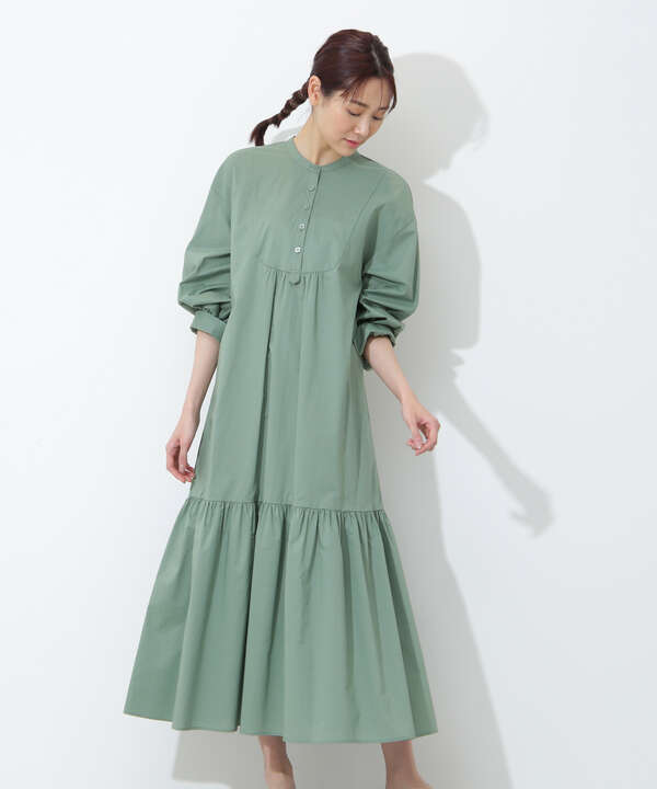 オーガニックコットンロー切替フレアシャツワンピース ワンピース サンエービーディーオンラインストア Sanei Online Store