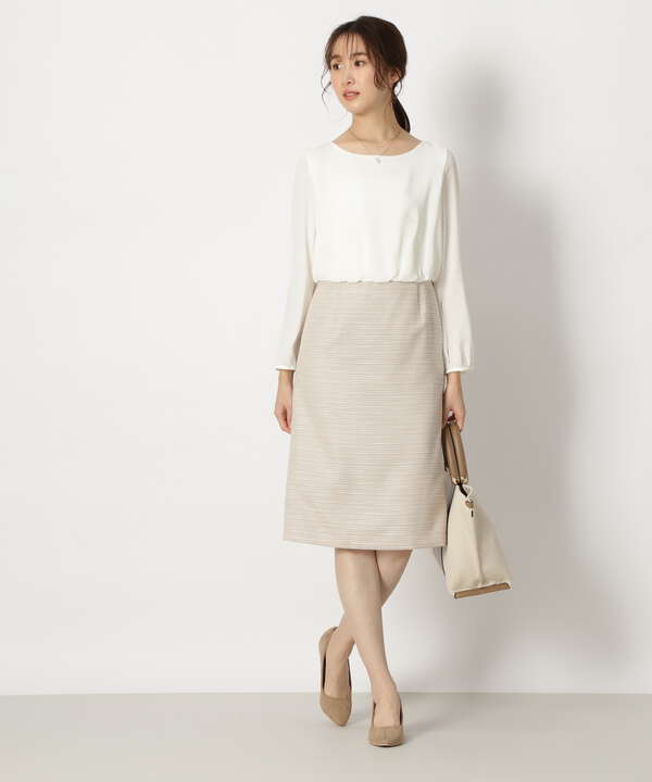 ラメボーダーツイードセットアップ ワンピース Natural Beauty Basic サンエービーディーオンラインストア Sanei Online Store