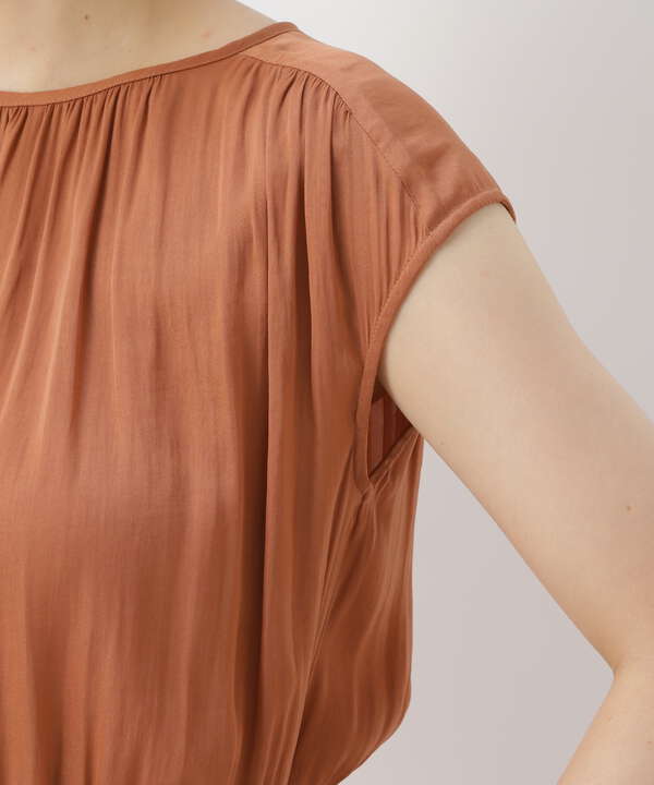 割繊サテンギャザーワンピース Natural Beauty Basic サンエービーディーオンラインストア Sanei Online Store