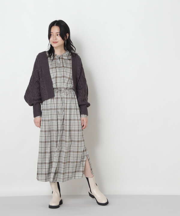ドロストチェックワンピース ワンピース サンエービーディーオンラインストア Sanei Online Store ドロストチェックワンピース ワンピース サンエービーディーオンラインストア Sanei Online Store